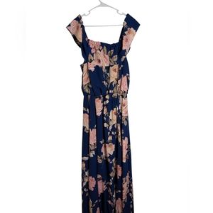 Floral Maxi Dress with Ruffle Sleeves